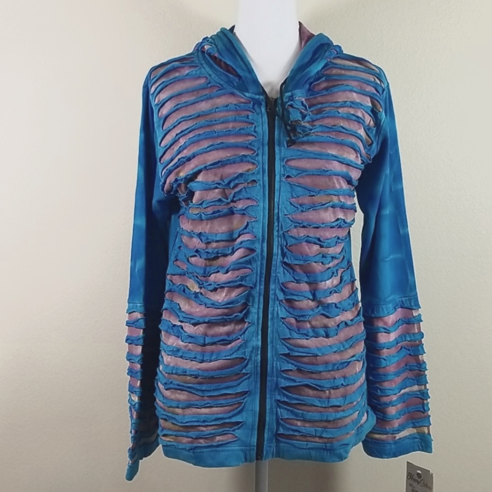 Happy Colors tie dye hfront zip hoodie